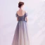 Charmant Bleu Ciel Dégradé De Couleur Robe De Bal 2020 Princesse Bretelles Spaghetti Faux Diamant Glitter Tulle Manches Courtes Dos Nu Longue Robe De Ceremonie