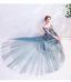 Classy Pool Blue Prom Dresses 2020 A-Line / Princess Spaghetti Straps Sequins Lace Flower Long Sleeve Backless Court Train Formal Dresses