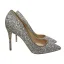 Sparkly Sølv Aften Pumps 2020 Paljetter 12 cm Stiletthæler Spisse Pumps