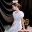 Scintillantes Blanche Robe De Soirée 2021 Princesse Encolure Dégagée Paillettes Manches Courtes Dos Nu Longue Robe De Ceremonie