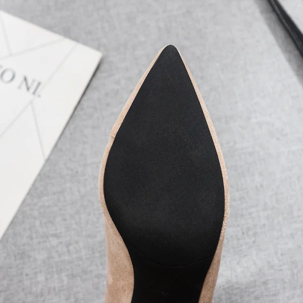 Chic / Beautiful Black Casual Suede Pumps 2020 5 cm Thick Heels Low Heels / Kitten Heels Pointed Toe Pumps