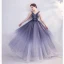 Charmant Bleu Marine Robe De Soirée 2020 Princesse V-Cou Glitter Perlage Paillettes En Dentelle Fleur Sans Manches Dos Nu Longue Robe De Ceremonie