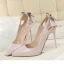 Schön Nude Datierung Schleife Pumps 2020 Lackleder 10 cm Stilettos Spitzschuh Pumps