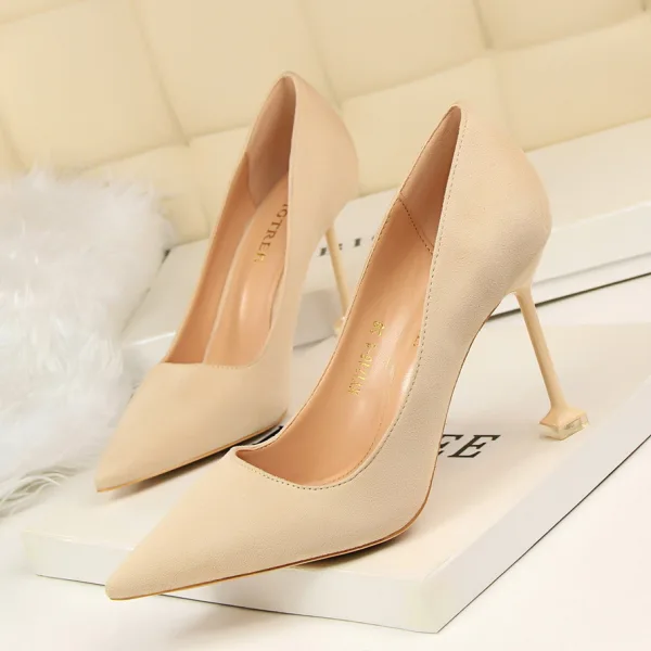 Chic / Belle Noire Désinvolte Daim Escarpins 2020 9 cm Talons Aiguilles À Bout Pointu Escarpins