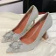 Sparkly Silver Evening Party Pumps 2020 Rhinestone Sequins 7 cm Stiletto Heels Pointed Toe Pumps