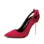 Prisvärd Röd Casual Mocka Pumps 2020 10 cm Stilettklackar Spetsiga Pumps