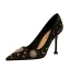 Vintage Schwarz Abend Pumps 2020 Perle Strass 9 cm Stilettos Spitzschuh Pumps