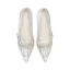 Elegant White Wedding Rhinestone Satin Wedding Shoes 2021 7 cm Stiletto Heels Pointed Toe Pumps High Heels