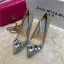 Stijlvolle Zilveren Avond Rhinestone Pumps 2020 Leer Pailletten 8 cm Naaldhakken / Stiletto Spitse Neus Pumps
