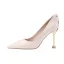 Fashion Beige Evening Party Pumps 2020 Bow 9 cm Stiletto Heels Pointed Toe Pumps