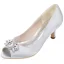 Elegante Weiß Ball Pumps 2020 Satin Kristall Strass 6 cm Stilettos Peeptoes Pumps
