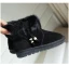 Mote Kvinners støvler 2017 Grå Lær Ankel Suede Casual Vinter Flate Snow Boots