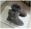 Mote Kvinners støvler 2017 Grå Lær Ankel Suede Casual Vinter Flate Snow Boots