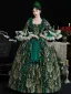 Vintage / Retro Medieval Dark Green Prom Dresses 2024 Crossed Straps Floor-Length / Long Lace U-Neck A-Line / Princess Cosplay Ball Gown Prom Formal Dresses