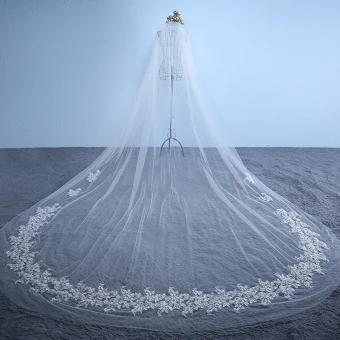 Schöne Weiß Brautschleier 2017 Tülle Stickerei Hochzeit