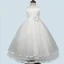 Chic / Beautiful Candy Pink Flower Girl Dresses 2017 A-Line / Princess U-Neck Appliques Lace Butterfly Wedding