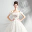 Luxe Blanche Cathedral Train Mariage 2018 Tulle Lacer Bustier Perlage Appliques Dos Nu Robe Boule Robe De Mariée