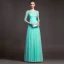 Sexy Rouge Longue Robes longues 2018 Princesse 3/4 Manches Fermeture éclair U-Cou En Dentelle Percé Chiffon Tomber Vêtement de rue Vêtements Femme