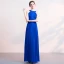 Amazing / Unique Black Evening Dresses  2018 Floor-Length / Long Chiffon Halter Beading Appliques Rhinestone Red Carpet Dating Trumpet / Mermaid Formal Dresses