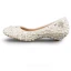 Chic / Belle Blanche Mariage Perlage Cristal Perle Chaussure De Mariée 2018