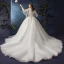 Simple Blanche Grande Taille Robe De Mariée 2019 Tulle Appliques Dos Nu Perlage Fait main Chapel Train