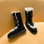 Klassieke Twee kleuren Zwarte Snowboots 2020 Suede X-Strap Winter Wollen Leer Mid Kalf Toevallig Tuin / Outdoor Ronde Neus Dames Laarzen