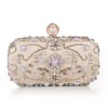 Luxury / Gorgeous Gold Beading Crystal Rhinestone Cocktail Party Evening Party Clutch Bags 2018