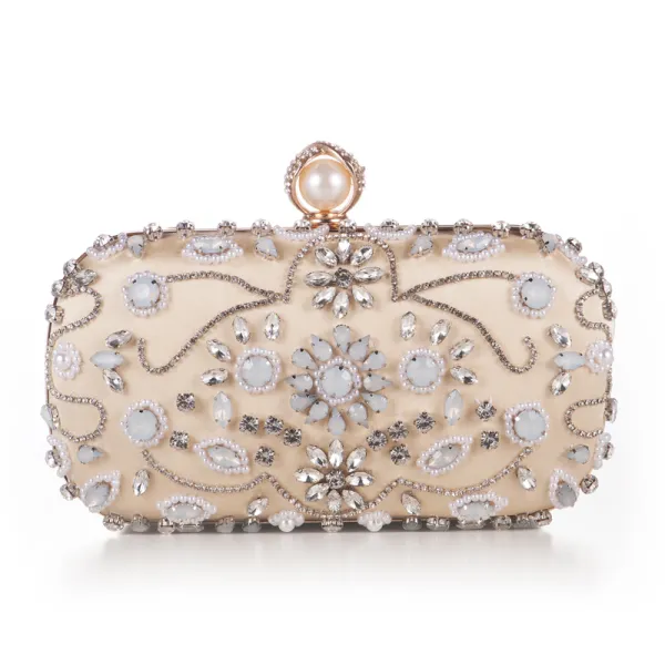 Luxury / Gorgeous Gold Beading Crystal Rhinestone Cocktail Party Evening Party Clutch Bags 2018