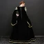 Vintage / Retro Black Floor-Length / Long Prom Dresses 2018 Lace-up 3/4 Sleeve U-Neck Printing Prom Ball Gown Evening Dresses