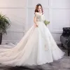 Glamorous White Ball Gown Plus Size Wedding Dresses 2019 Lace Tulle Appliques Backless Strapless Chapel Train Wedding
