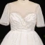 Stunning Glitter Ivoor Grote Maat Baljurk Trouwjurken 2021 U-hals Kanten Tule Satijn 1/2 Mouwen Ruglooze Handgemaakt Kralen Rhinestone Pailletten Glans Chapel Train Huwelijk