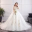 Glamourös Weiß Ballkleid Übergröße Brautkleider / Hochzeitskleider 2019 Spitze Tülle Applikationen Rückenfreies Bandeau Kapelle-Schleppe Hochzeit