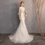 Amazing / Unique White Trumpet / Mermaid Wedding Dresses 2019 Lace Tulle Appliques Backless Embroidered Strapless Court Train Church Wedding