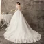 Unique Weiß Übergröße Ballkleid Brautkleider / Hochzeitskleider 2019 Tülle Spitze U-Ausschnitt Applikationen Rückenfreies Handgefertigt Kapelle-Schleppe Hochzeit