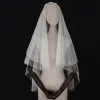 Chic / Beautiful Bling Bling Ivory Short Star Wedding Veils Sequins Starry Sky Chiffon Wedding Accessories 2019