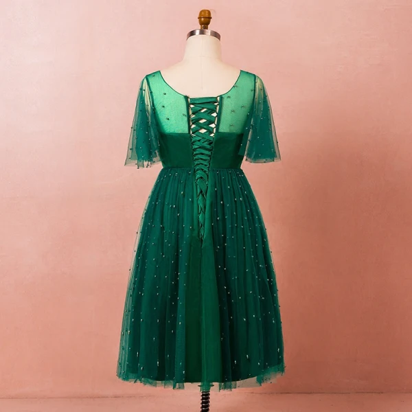 green graduation dress plus size Plus-Size Long Prom Dress with V-Neck Beaded Corset Navy / 20 main image 1