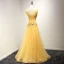 Chic / Beautiful Lavender Evening Dresses  2017 A-Line / Princess V-Neck Tulle Appliques Backless Beading Sequins Evening Party Formal Dresses