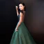 Luxury / Gorgeous Green Evening Dresses  2018 A-Line / Princess Lace Backless Pierced Floor-Length / Long Evening Party Formal Dresses