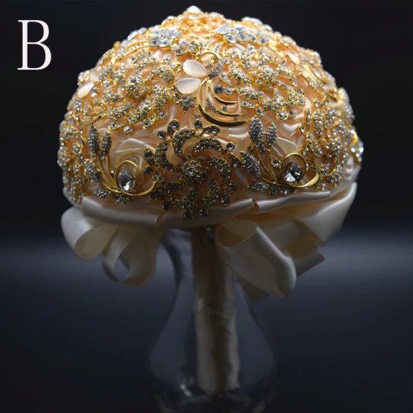 Mote Rød Metall Bryllup Blomst 2019 Beading Krystall Rhinestone Brudebukett