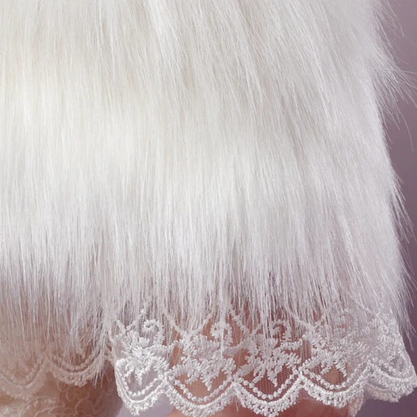 White Winter Lace-up Faux Fur Wedding Prom Shawls 2017