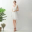 Sparkly White Graduation Dresses 2018 A-Line / Princess Tulle V-Neck Striped Backless Homecoming Formal Dresses