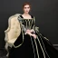 Vintage / Retro Black Floor-Length / Long Prom Dresses 2018 Lace-up 3/4 Sleeve U-Neck Printing Prom Ball Gown Evening Dresses