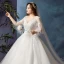 Simple Blanche Grande Taille Robe De Mariée 2019 Tulle Appliques Dos Nu Perlage Fait main Chapel Train