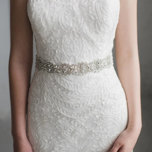 Modern / Fashion Ivory Wedding Sash 2020 Satin Metal Beading Crystal Pearl Rhinestone Bridal Prom Accessories