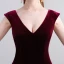 Modern / Fashion Burgundy Court Train Evening Dresses  2018 Charmeuse V-Neck A-Line / Princess Backless Evening Party Formal Dresses