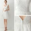 Sparkly White Graduation Dresses 2018 A-Line / Princess Tulle V-Neck Striped Backless Homecoming Formal Dresses