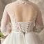 Unique Weiß Übergröße Ballkleid Brautkleider / Hochzeitskleider 2019 Tülle Spitze U-Ausschnitt Applikationen Rückenfreies Handgefertigt Kapelle-Schleppe Hochzeit