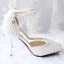 Schöne Weiß 2018 Hochzeit 9 cm Spitzschuh Ball Perlenstickerei Kristall Strass Hochhackige Stilettos Brautschuhe