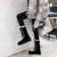 Klassieke Twee kleuren Zwarte Snowboots 2020 Suede X-Strap Winter Wollen Leer Mid Kalf Toevallig Tuin / Outdoor Ronde Neus Dames Laarzen