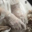 Chic / Belle Blanche Gants Mariage 2020 En Dentelle Tulle Fait main Perlage Perle Mariage Accessorize